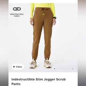 Figs Brown Jogger Sweatpants with Tapered Fit